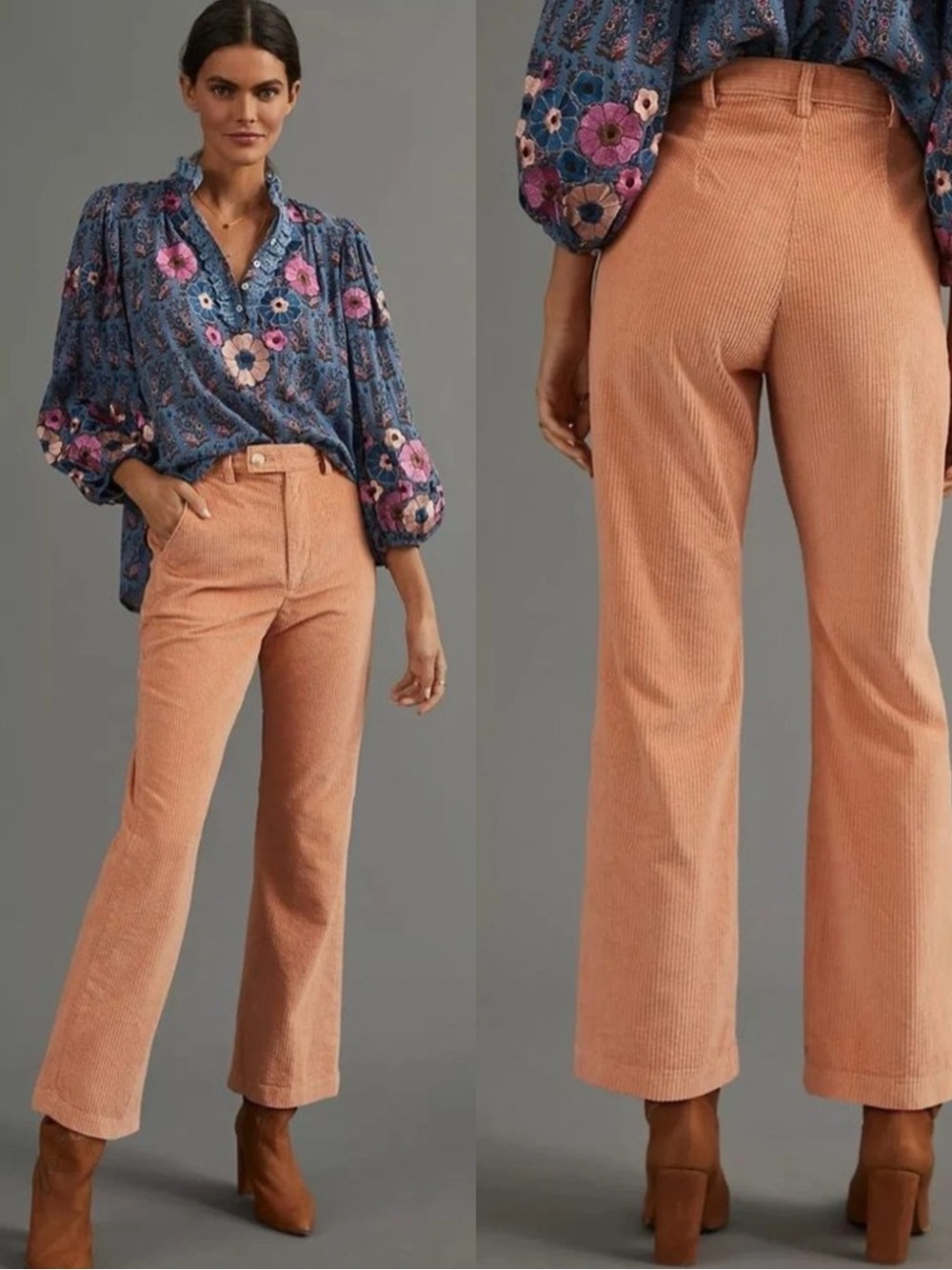 LEVIS Math Club Cropped Flare Orange Corduroy Pants